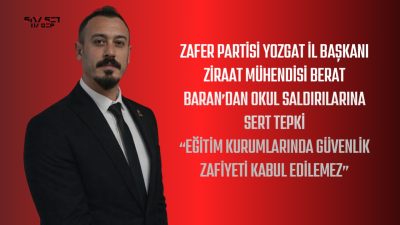 Zafer Partisi Yozgat İl Başkanı Ziraat Mühendisi Berat Baran, önceki