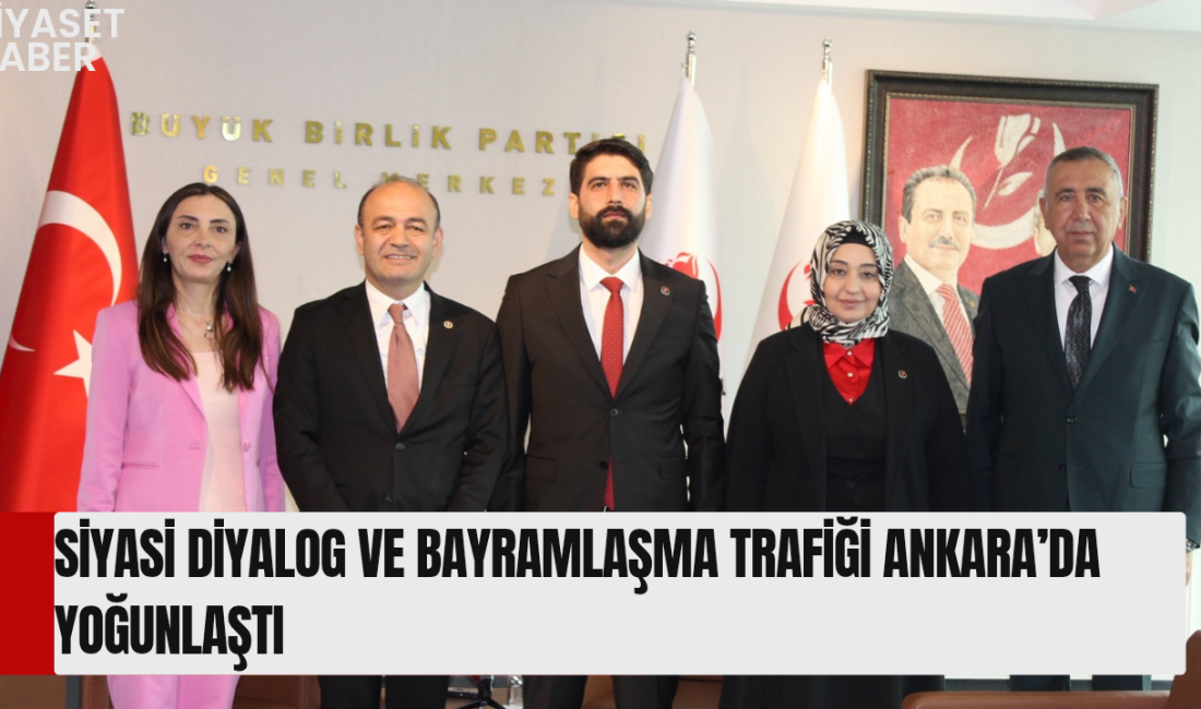 Bayramlaşma programı kapsamında siyasi partilerin genel merkezlerini ziyaret eden heyetler,
