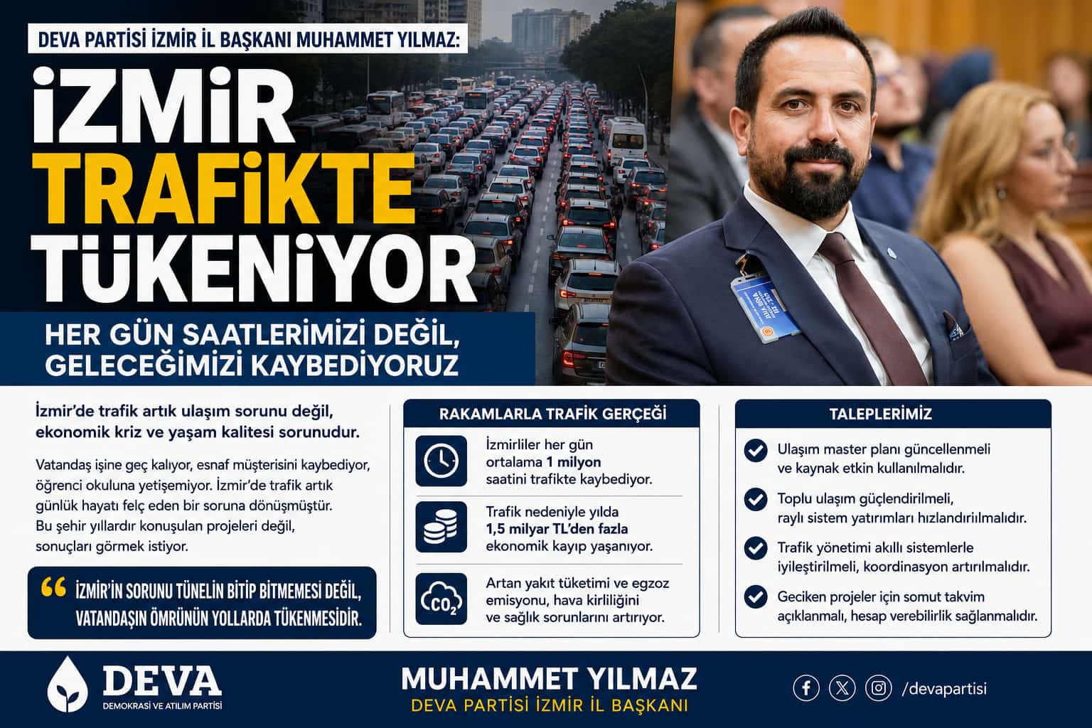 Trafik Sorunu Artık Ulaşım Meselesinin Ötesine Geçti DEVA Partisi İzmir