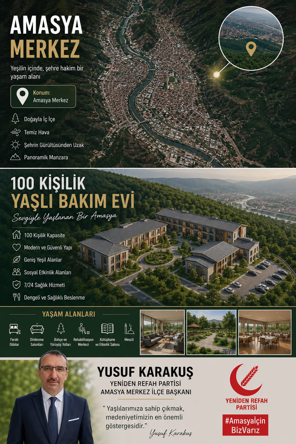 Amasya’da planlanan 100 kişilik yaşlı bakım evi projesine ilişkin değerlendirmelerde