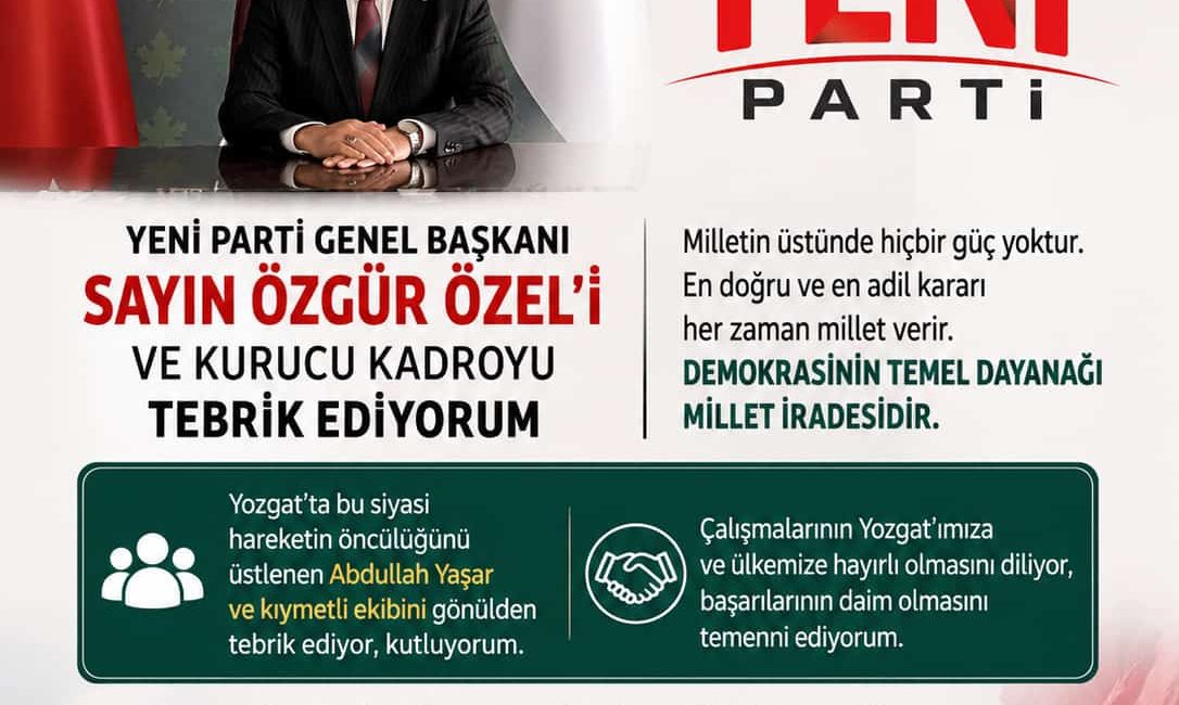 Gelecek Partisi Yozgat İl Başkanı Ömer Aydoğmuş, Yeni Parti’nin kuruluşu